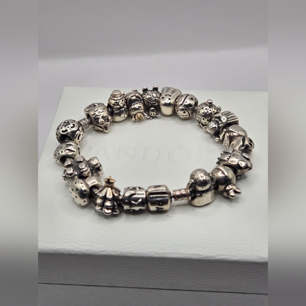 PANDORA Snake Bracelet With Charms